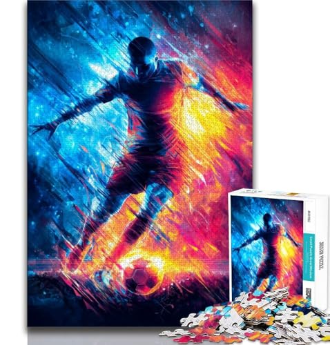 Puzzle 1000 Teile für Teenager, Fußballspieler, anspruchsvolles Spiel, ganze Familie (38x26cm) von AADSAZA