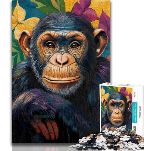 Puzzle 1000 Teile für Teenager, Geschenke, Fantasie-Schimpanse, Lernspielzeug, Familienspiele, Lernspiel für Geburtstag, Weihnachten (75x50cm) von AADSAZA