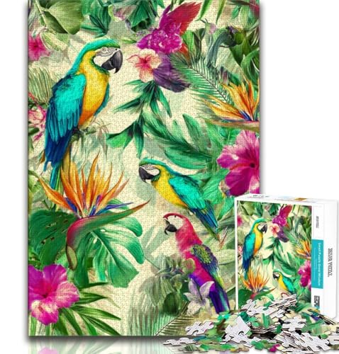 Puzzle 1000 Teile für Teenager, Geschenke, tropischer Papagei, Lernspielzeug, Familienspiele, Lernspiel für Geburtstag, Weihnachten (38x26cm) von AADSAZA