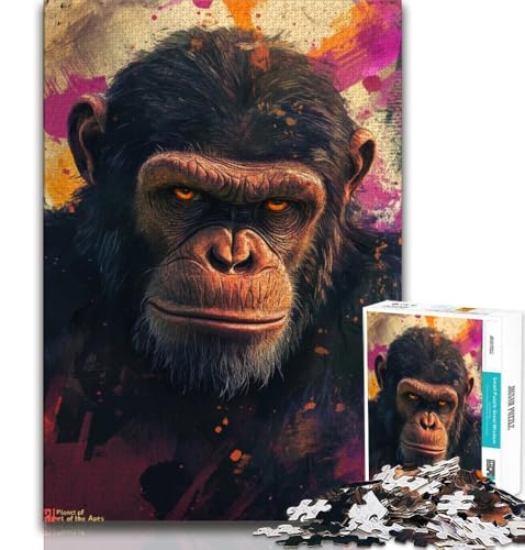 Puzzle 1000 Teile für Teenager, Geschenke für Nachtschimpansen, anspruchsvolles Spiel, ganze Familie (38x26cm) von AADSAZA