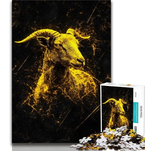 Puzzle 1000 Teile für Teenager, Goldenes Schaf, anspruchsvolles Spiel, ganze Familie (75x50cm) von AADSAZA