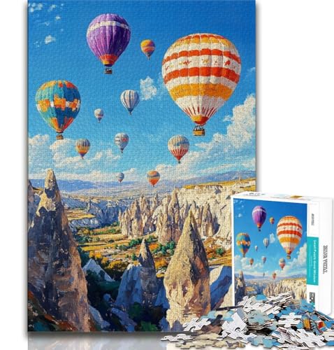 Puzzle 1000 Teile für Teenager, Heißluftballon, anspruchsvolles Spiel, ganze Familie (75x50cm) von AADSAZA