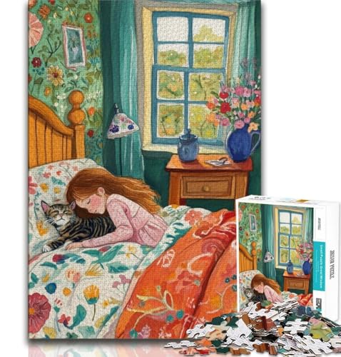 Puzzle 1000 Teile für Teenager, Katzenkunst, anspruchsvolles Spiel, ganze Familie (75x50cm) von AADSAZA