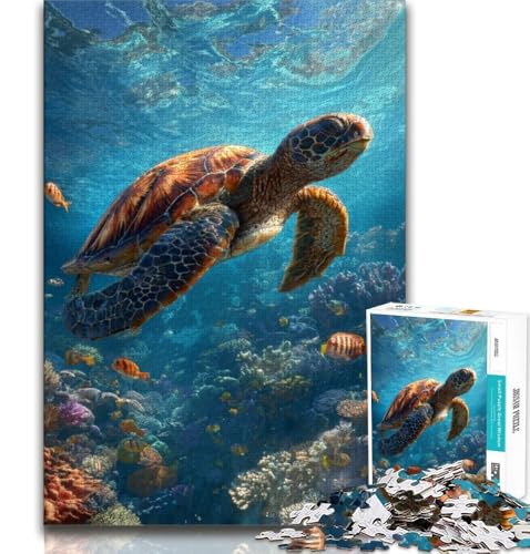 Puzzle 1000 Teile für Teenager, Meeresschildkröte, anspruchsvolles Spiel, ganze Familie (75x50cm) von AADSAZA