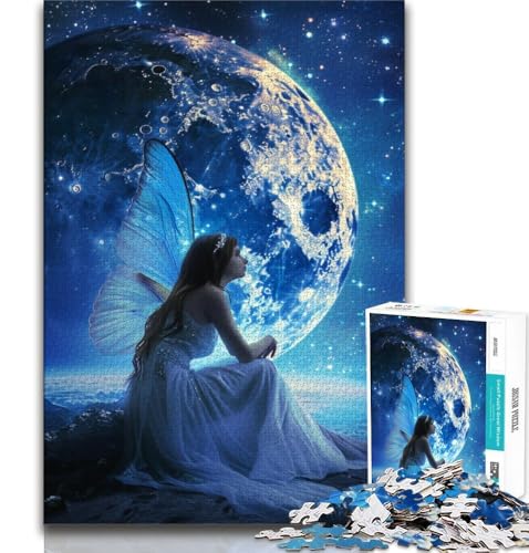 Puzzle 1000 Teile für Teenager, Mondmädchen, anspruchsvolles Spiel, ganze Familie (38x26cm) von AADSAZA