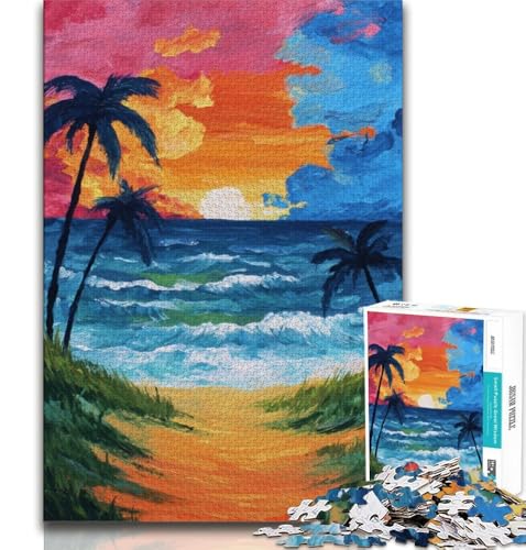 Puzzle 1000 Teile für Teenager, Strand, anspruchsvolles Spiel, ganze Familie (38x26cm) von AADSAZA