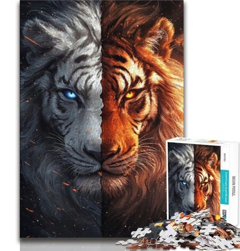 Puzzle 1000 Teile für Teenager, Tigerporträt, anspruchsvolles Spiel, ganze Familie (38x26cm) von AADSAZA
