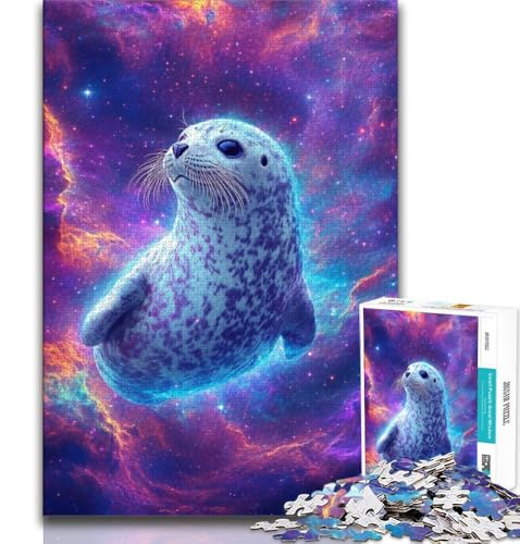 Puzzle 1000 Teile für Teenager, Weltraumsiegel, anspruchsvolles Spiel, ganze Familie (75x50cm) von AADSAZA