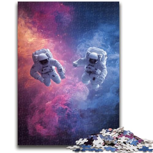 Puzzle Astronauten im Weltraum für Teenager, 1000 Teile, anspruchsvoll zu vervollständigen, Aber unterhaltsam und humorvoll, mit passendem Poster und Quizblatt (38x26cm) von AADSAZA