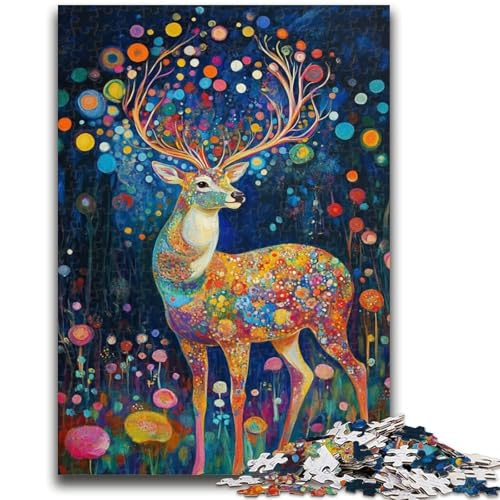 Puzzle Hirsch auf dem Berg 1000 Teile für Erwachsene und Jugendliche, anspruchsvolles Spiel und Familienspiel, ganze Familie (50x75cm) von AADSAZA