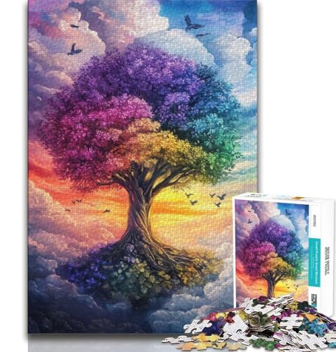 Puzzle für Erwachsene, 1000 Puzzles, Baum des Lebens, Lernspiele, Heimdekoration, Lernspiel für Geburtstag, Weihnachten (38x26cm) von AADSAZA