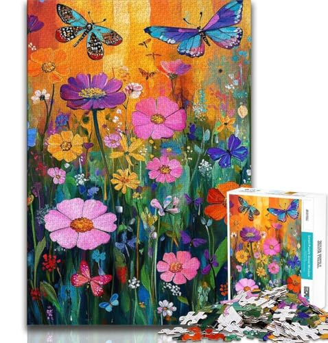 Puzzle für Erwachsene, 1000 Puzzles, Blumenölgemälde, anspruchsvolles Spiel und Lernspiel für die ganze Familie zum Geburtstag, Weihnachten (75x50cm) von AADSAZA