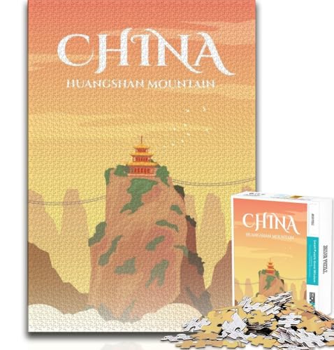 Puzzle für Erwachsene, 1000 Puzzles, Huangshan-Berg, anspruchsvolles Spiel und Lernspiel für die ganze Familie zum Geburtstag, Weihnachten (38x26cm) von AADSAZA