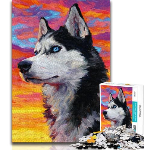 Puzzle für Erwachsene, 1000 Puzzles, Husky, Lernspiele, Heimdekoration, Lernspiel für Geburtstag, Weihnachten (38x26cm) von AADSAZA