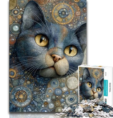 Puzzle für Erwachsene, 1000 Puzzles, Katzenkunst, anspruchsvolles Spiel und Lernspiel für die ganze Familie zum Geburtstag, Weihnachten (38x26cm) von AADSAZA