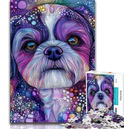 Puzzle für Erwachsene, 1000 Puzzles, Kunsthund, Lernspiele, Heimdekoration, Lernspiel für Geburtstag, Weihnachten (38x26cm) von AADSAZA