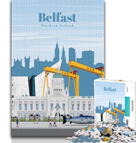 Puzzle für Erwachsene, 1000 Puzzles, Reise nach Belfast, anspruchsvolles Spiel und Lernspiel für die ganze Familie zum Geburtstag, Weihnachten (38x26cm) von AADSAZA