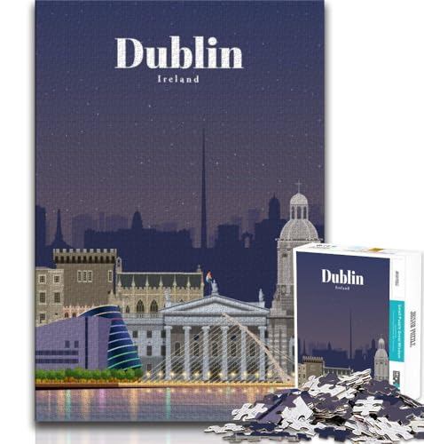 Puzzle für Erwachsene, 1000 Puzzles, Reise nach Dublin, anspruchsvolles Spiel und Lernspiel für die ganze Familie zum Geburtstag, Weihnachten (75x50cm) von AADSAZA