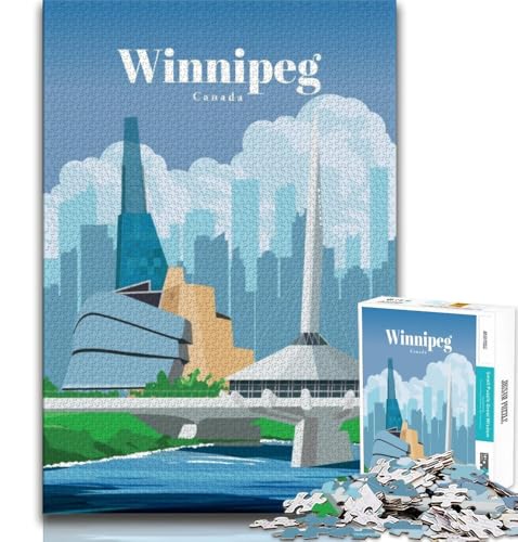 Puzzle für Erwachsene, 1000 Puzzles, Reise nach Winnipeg, anspruchsvolles Spiel und Lernspiel für die ganze Familie zum Geburtstag, Weihnachten (75x50cm) von AADSAZA