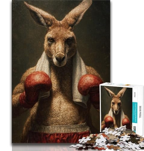 Puzzle für Erwachsene, 1000 Teile, Boxendes Känguru, hilft dem Gehirn, süchtig machendes Spielzeug zu trainieren, um Geduld zu fördern, Geschenk zum Geburtstag (75x50cm) von AADSAZA