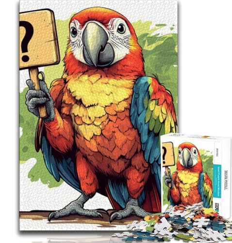 Puzzle für Erwachsene, 1000 Teile, Der Papagei stellt Fragen, Hilft Dem Gehirn, Süchtig Machendes Spielzeug Zu Trainieren, Um Geduld Zu Fördern, Geschenk Zum Geburtstag (75x50cm) von AADSAZA
