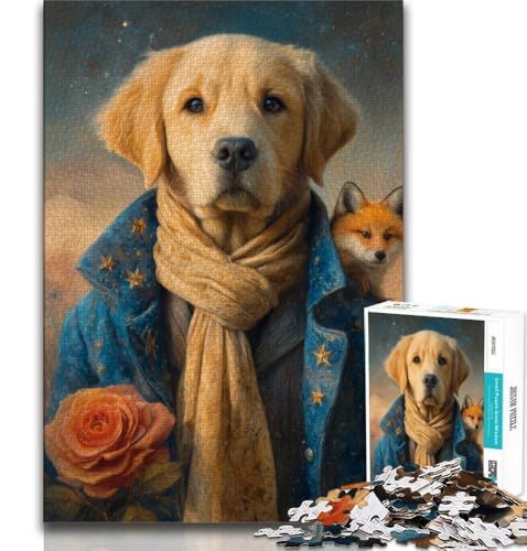 Puzzle für Erwachsene, 1000 Teile, Der kleine Prinz und der Hund, helfen dem Gehirn, süchtig machendes Spielzeug zu trainieren, um Geduld zu fördern, perfekte Dekoration (75x50cm) von AADSAZA