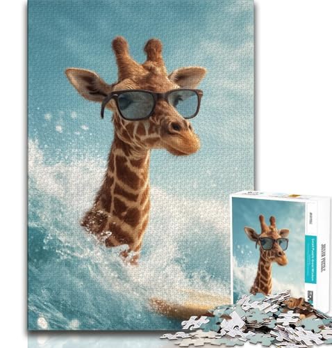 Puzzle für Erwachsene, 1000 Teile, Giraffe, Lernspiele, Heimdekoration, Lernspiel für Geburtstag, Weihnachten (38x26cm) von AADSAZA