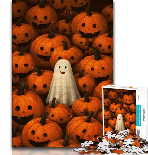 Puzzle für Erwachsene, 1000 Teile, Halloween-Kürbisseele, pädagogisches Familienspiel, Wanddekoration, einzigartige Geburtstags (75x50cm) von AADSAZA
