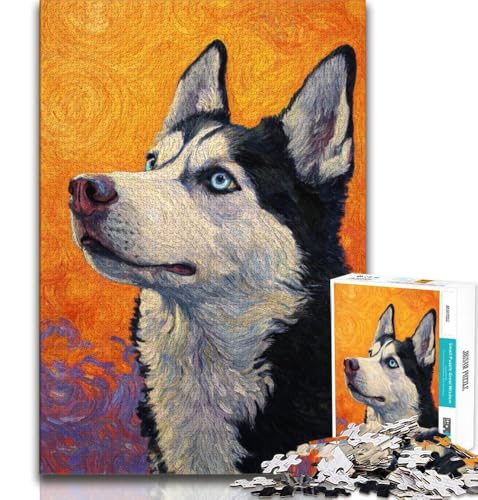 Puzzle für Erwachsene, 1000 Teile, Husky, Lernspiele, Heimdekoration, Lernspiel für Geburtstag, Weihnachten (75x50cm) von AADSAZA