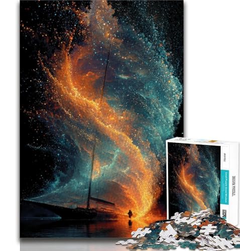 Puzzle für Erwachsene, 1000 Teile, Kleines Boot in der Galaxie, Familienaktivität, Spaß für zu Hause, Geburtstagsgeschenk, Reisegeschenke (75x50cm) von AADSAZA