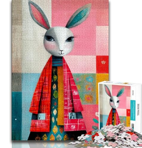 Puzzle für Erwachsene, 1000 Teile, Künstlerischer Hase, Hilft dem Gehirn, süchtig machendes Spielzeug zu trainieren, um Geduld zu fördern, Geschenk zum Geburtstag (75x50cm) von AADSAZA