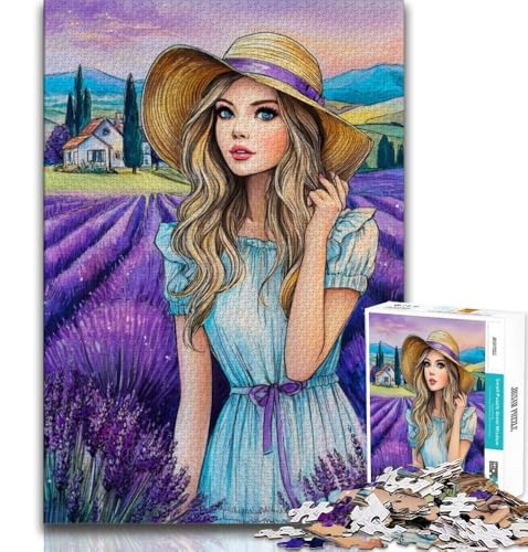 Puzzle für Erwachsene, 1000 Teile, Lavendelmädchen, Lernspiele, Heimdekoration, Lernspiel für Geburtstag, Weihnachten (38x26cm) von AADSAZA