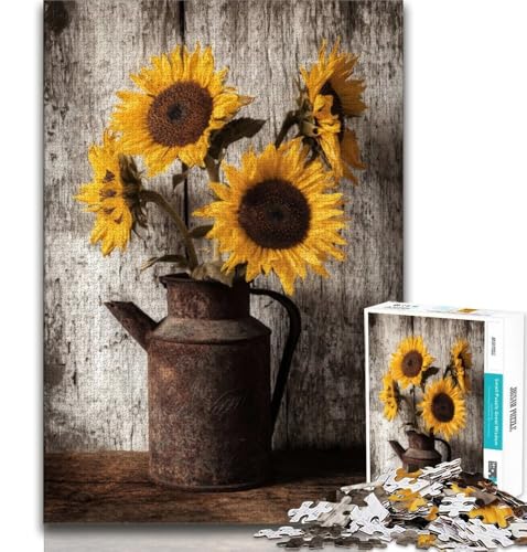 Puzzle für Erwachsene, 1000 Teile, Sonnenblume, Lernspiele, Heimdekoration, Lernspiel für Geburtstag, Weihnachten (38x26cm) von AADSAZA