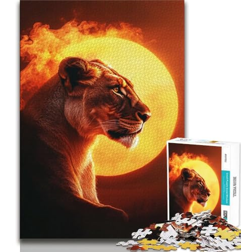 Puzzle für Erwachsene, 1000 Teile, afrikanische Löwin, Lernspiele, Heimdekoration, Geburtstagsgeschenk, Geschenke, Wandkunst (38x26cm) von AADSAZA