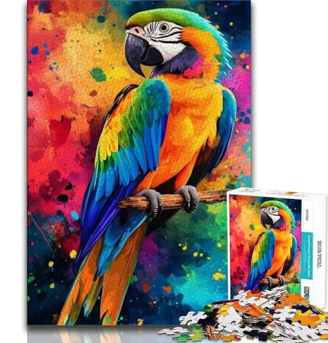 Puzzle für Erwachsene, 1000 Teile, bunter Papagei, Lernspielzeug, Familienspiele, geeignet als Schreibtischdekoration (75x50cm) von AADSAZA