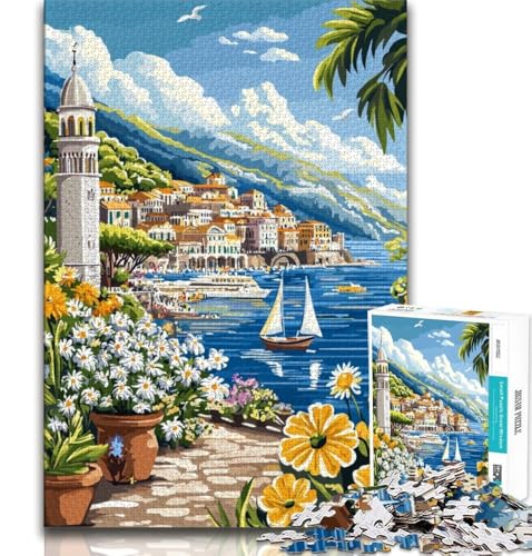 Puzzle für Erwachsene, 1000 Teile, italienisches Stadtbild, Lernspiele, Heimdekoration, ganze Familie (75x50cm) von AADSAZA