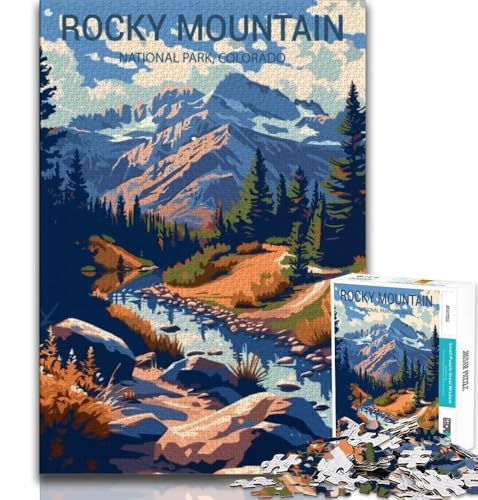Puzzle für Erwachsene, 1000 Teile, schwierig, Rocky Mountain National Park, Lernspielzeug, Familienspiele, Lernspiel für Geburtstag, Weihnachten (38x26cm) von AADSAZA