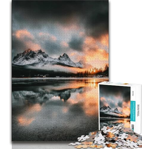 Puzzle für Erwachsene, 1000 Teile, schwierig, schöne Berge und Seen, Lernspiele, Heimdekoration, Lernspiel für Geburtstag, Weihnachten (38x26cm) von AADSAZA