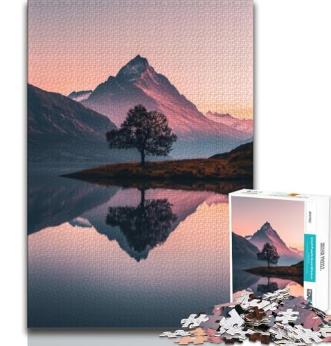 Puzzle für Erwachsene, 1000 Teile, wunderschöne Berge und Seen, Stressabbau, Urlaub zu Hause, Zeit totschlagen, mit passendem Poster und Quizblatt (38x26cm) von AADSAZA
