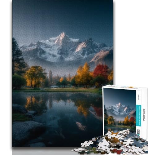 Puzzle für Erwachsene, 1000 Teile, wunderschöne Berge und Seen, dekomprimierendes intellektuelles Lernspielzeug, ganze Familie (38x26cm) von AADSAZA