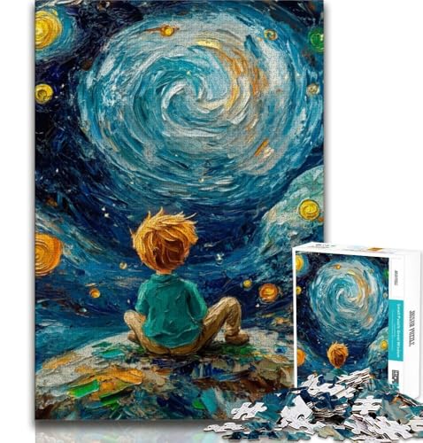 Puzzle für Erwachsene, 1000 Teile,Der kleine Prinz des Nachthimmels, anspruchsvolles Spiel und Familienspiel mit vollständig ineinandergreifenden, zufällig geformten Teilen (38x26cm) von AADSAZA