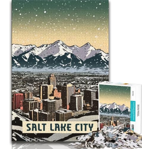 Puzzle für Erwachsene, 1000-teiliges Puzzle, Salt Lake City, Stressabbau, schwierige Herausforderung, jedes Teil ist einzigartig – anspruchsvolles Familienspiel (38x26cm) von AADSAZA