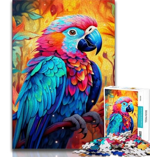 Puzzle für Erwachsene mit 1000 Teilen, Tiere, Vögel, Papageien, dekomprimierendes intellektuelles Lernspielzeug, ganze Familie (38x26cm) von AADSAZA