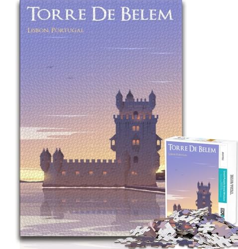 Puzzle für Erwachsene und Jugendliche, 1000 Teile, Lissabon, Spielzeug, Lernspiele, Stressabbau, Künstlersammlung, Bildende Kunst (38x26cm) von AADSAZA