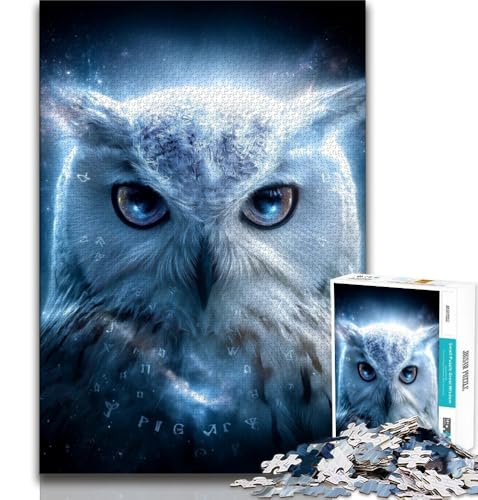 Puzzle für Erwachsene und Jugendliche, 1000 Teile, kosmische Eule, Spielzeug, Lernspiele, Stressabbau, einzigartige Heimdekoration und Geschenke (38x26cm) von AADSAZA