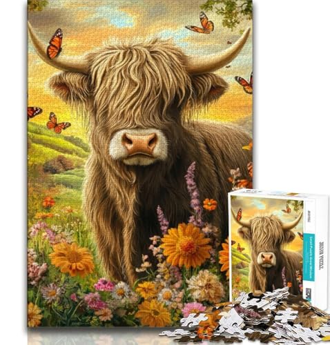 Puzzle für Erwachsene und Jugendliche, Highland Cow, anspruchsvolles Spiel und Lernspiel für die ganze Familie zum Geburtstag, Weihnachten (38x26cm) von AADSAZA