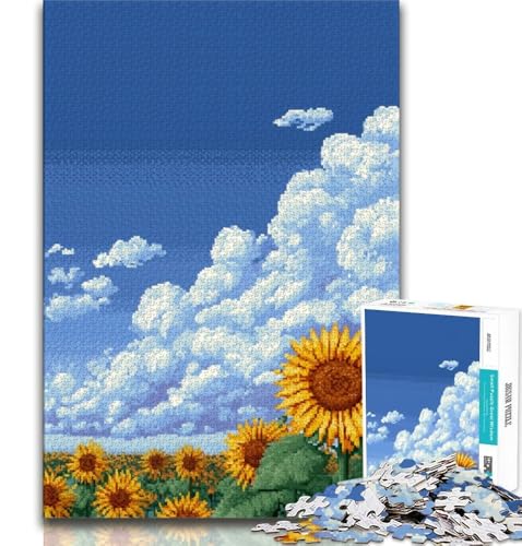 Puzzle für Erwachsene und Jugendliche, Puzzle Sonnenblumenfeld, anspruchsvolles Spiel, ganze Familie (38x26cm) von AADSAZA