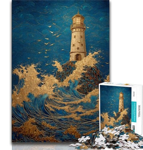 Puzzle für Teenager, 1000 Puzzles, Fantasy-Leuchtturm, für Lernspiele, Herausforderungsspielzeug, einzigartige Heimdekoration und Geschenke (38x26cm) von AADSAZA