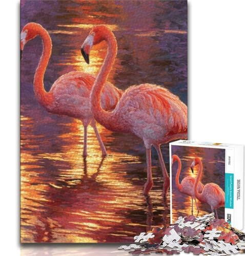 Puzzle für Teenager, 1000 Puzzles, Flamingo, Lernspielzeug, Familienspiele, geeignet als Schreibtischdekoration (38x26cm) von AADSAZA