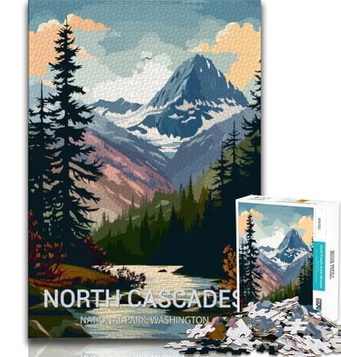 Puzzle für Teenager, 1000 Puzzles, North Cascades National Park-Poster, Lernspiele, Heimdekoration, Geburtstagsgeschenk, Geschenke, Wandkunst (38x26cm) von AADSAZA